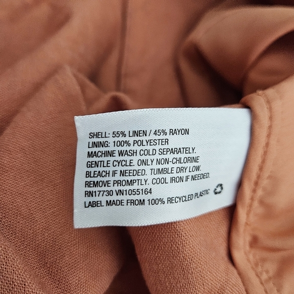 A New Day Blazer Linen Terracotta Orange Long Sleeve 1 Button Career Jacket XS - Picture 6 of 7